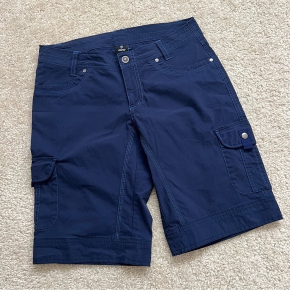 Kuhl Pants - Kuhl Womens Size 8 Splash 11” Inseam Cargo Shorts Blue Hiking Outdoor Climbing